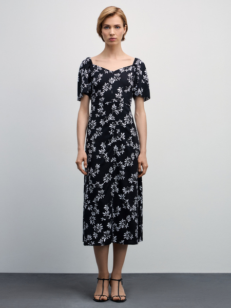 Платье миди с цветочным принтом Zarina 4327005505-227, размер 2XS (RU 40) Платье миди с цветочным принтом, 4327005505 - фото 2