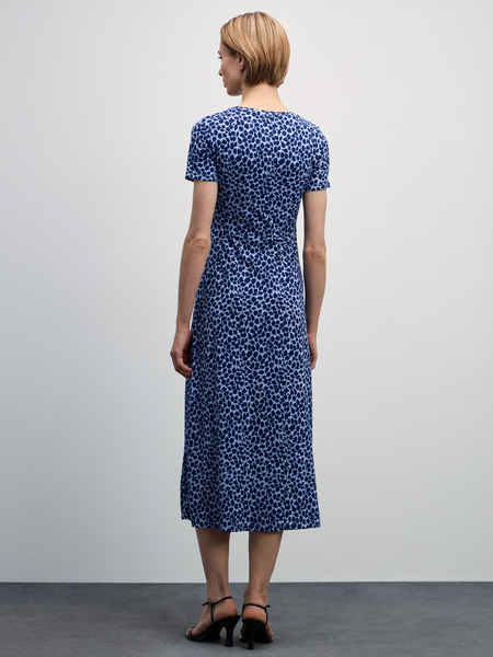 Платье миди с разрезом Zarina 4327010510-204, размер S (RU 44), цвет синий цветы мелкие Платье миди с разрезом, 4327010510 - фото 3