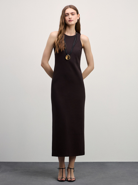 платье женское Zarina 4327060560-27, размер M (RU 46), цвет тёмно-коричневый