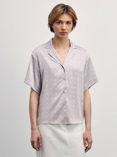 Атласная блузка с короткими рукавами 4327100302-238 - фото 3