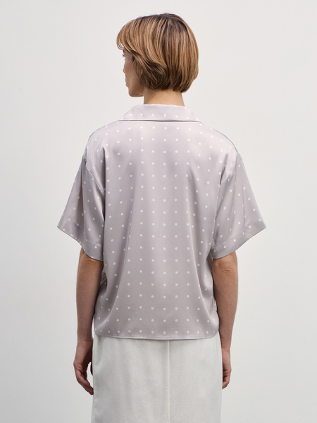 Атласная блузка с короткими рукавами 4327100302-238 - фото 5