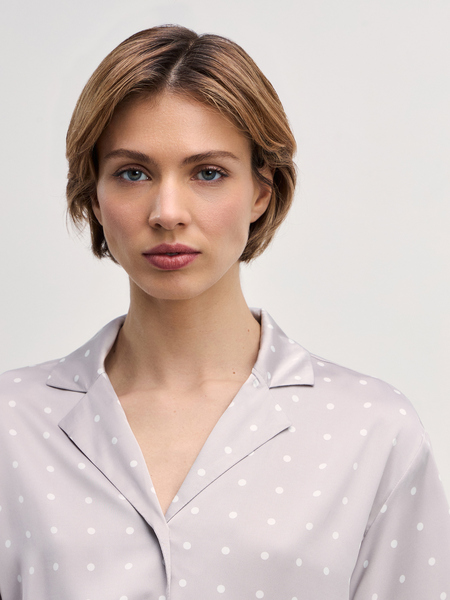 Атласная блузка с короткими рукавами 4327100302-238 - фото 6