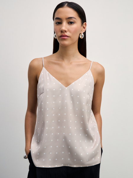 блузка (топ) женская Zarina 4327100344-238, размер S (RU 44), цвет бежевый графика мелкая блузка (топ) женская, 4327100344 - фото 1