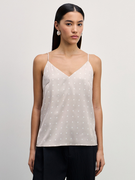 блузка (топ) женская Zarina 4327100344-238, размер S (RU 44), цвет бежевый графика мелкая блузка (топ) женская, 4327100344 - фото 3