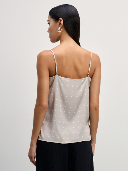 блузка (топ) женская Zarina 4327100344-238, размер S (RU 44), цвет бежевый графика мелкая блузка (топ) женская, 4327100344 - фото 5