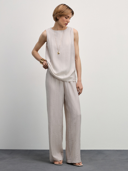 брюки женские Zarina 4327201701-61, размер M (RU 46), цвет кремовый/светлый беж