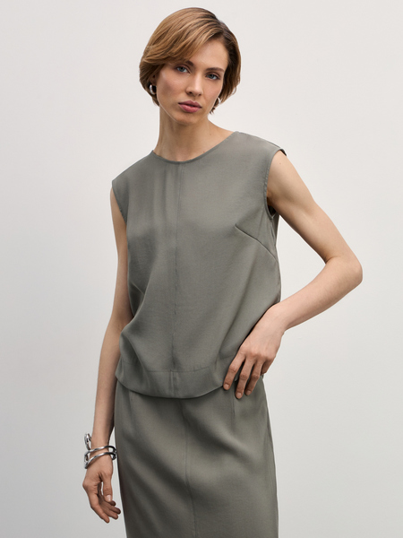 блузка женская Zarina 4327202322-13, размер S (RU 44), цвет хаки/оливковый