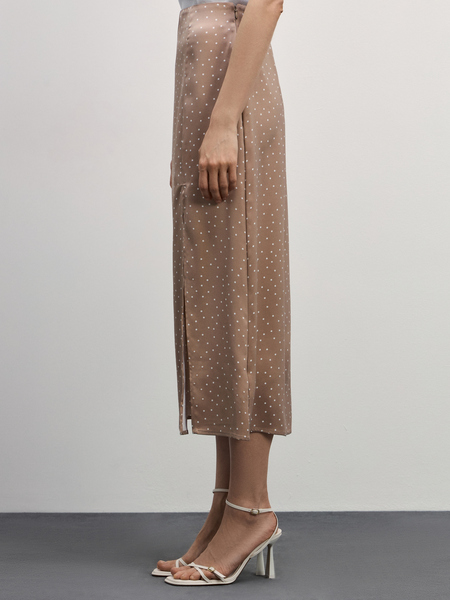 юбка женская Zarina 4327207206-238, размер L (RU 48), цвет бежевый графика мелкая юбка женская, 4327207206 - фото 3