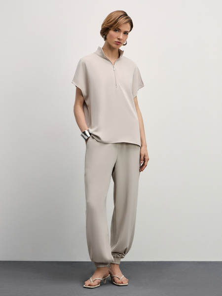 брюки женские Zarina 4327331751-63, размер M (RU 46), цвет темно-бежевый/песочный