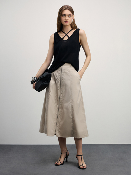 юбка женская Zarina 4327332232-63, размер XS (RU 42), цвет темно-бежевый/песочный