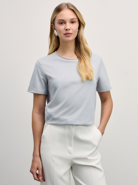 футболка женская Zarina 4327508408-30, размер XS (RU 42), цвет светло-серый