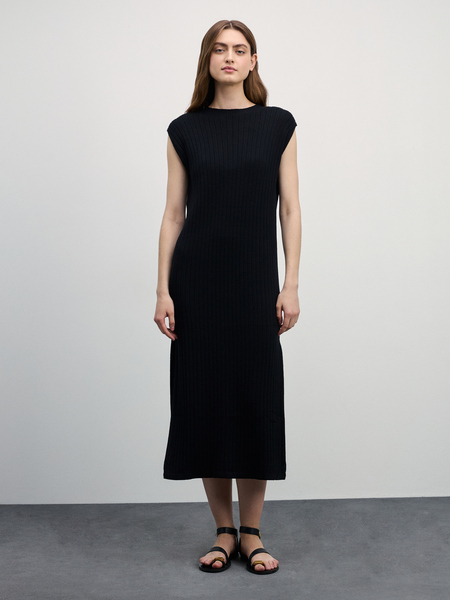 Платье в рубчик Zarina 4327640540-50, размер XS (RU 42), цвет черный Платье в рубчик, 4327640540 - фото 2