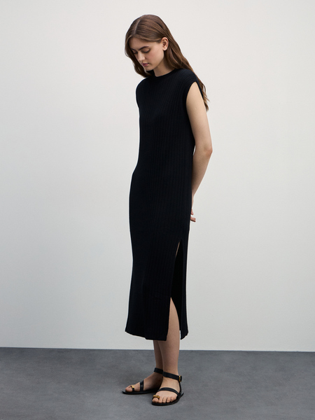 Платье в рубчик Zarina 4327640540-50, размер XS (RU 42), цвет черный Платье в рубчик, 4327640540 - фото 3