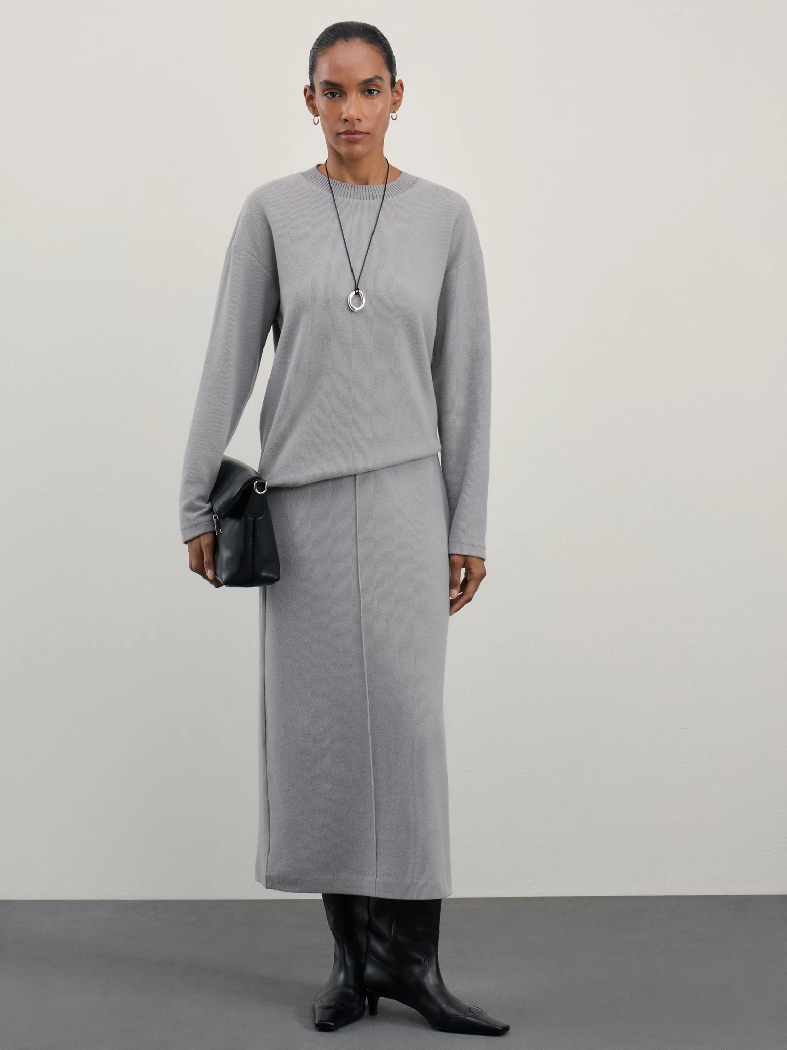 Юбка миди из эластичной ткани 4329516216-68 - купить в интернет