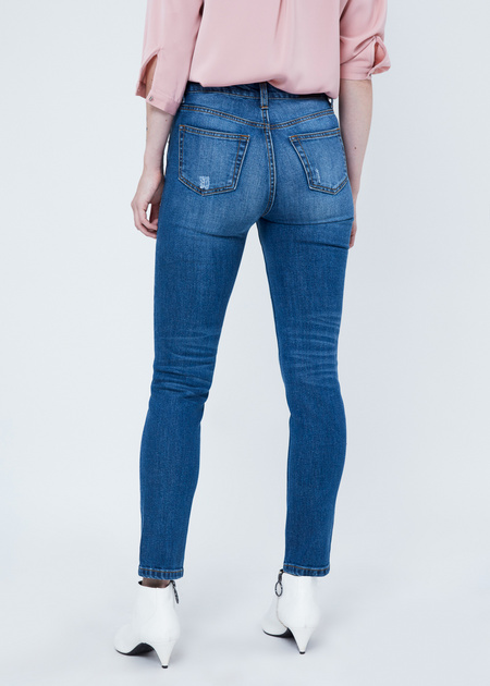 Укороченные джинсы со стразами и бусинами - фото 4