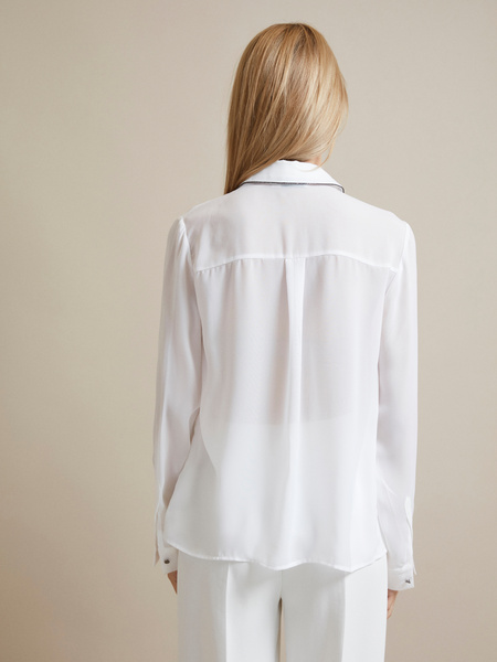 Полупрозрачная блузка с пуговицами 9123112312-1 - фото 4