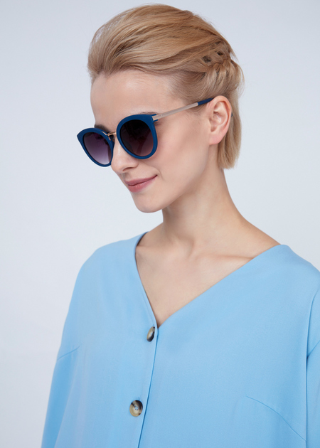 Солнцезащитные очки в цветной оправе-градиент - фото 2