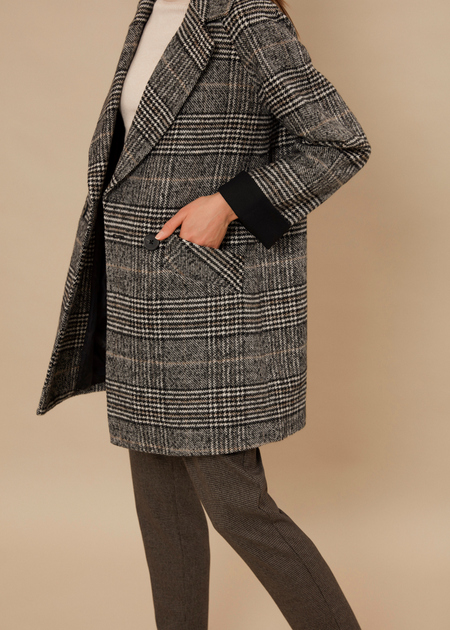 Двубортное пальто с карманами - фото 2