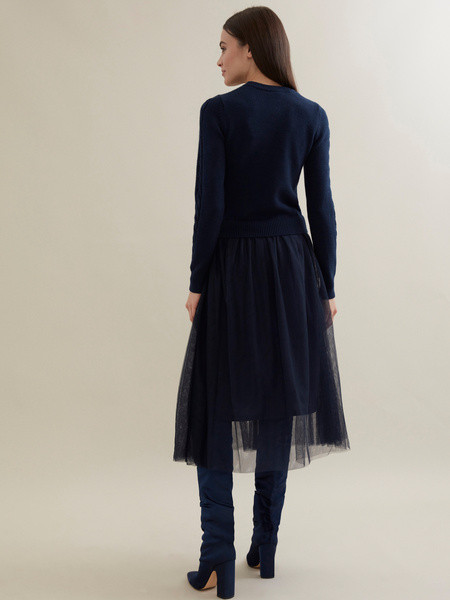 Комбинированное платье с юбкой из фатина - фото 5