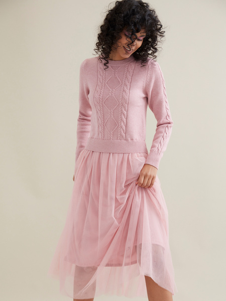 Комбинированное платье с юбкой из фатина - фото 3