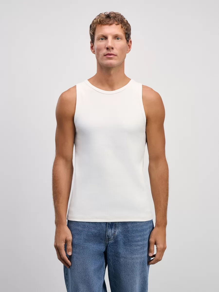 Майка slim fit в рубчик M_TANK1-1 - фото 3