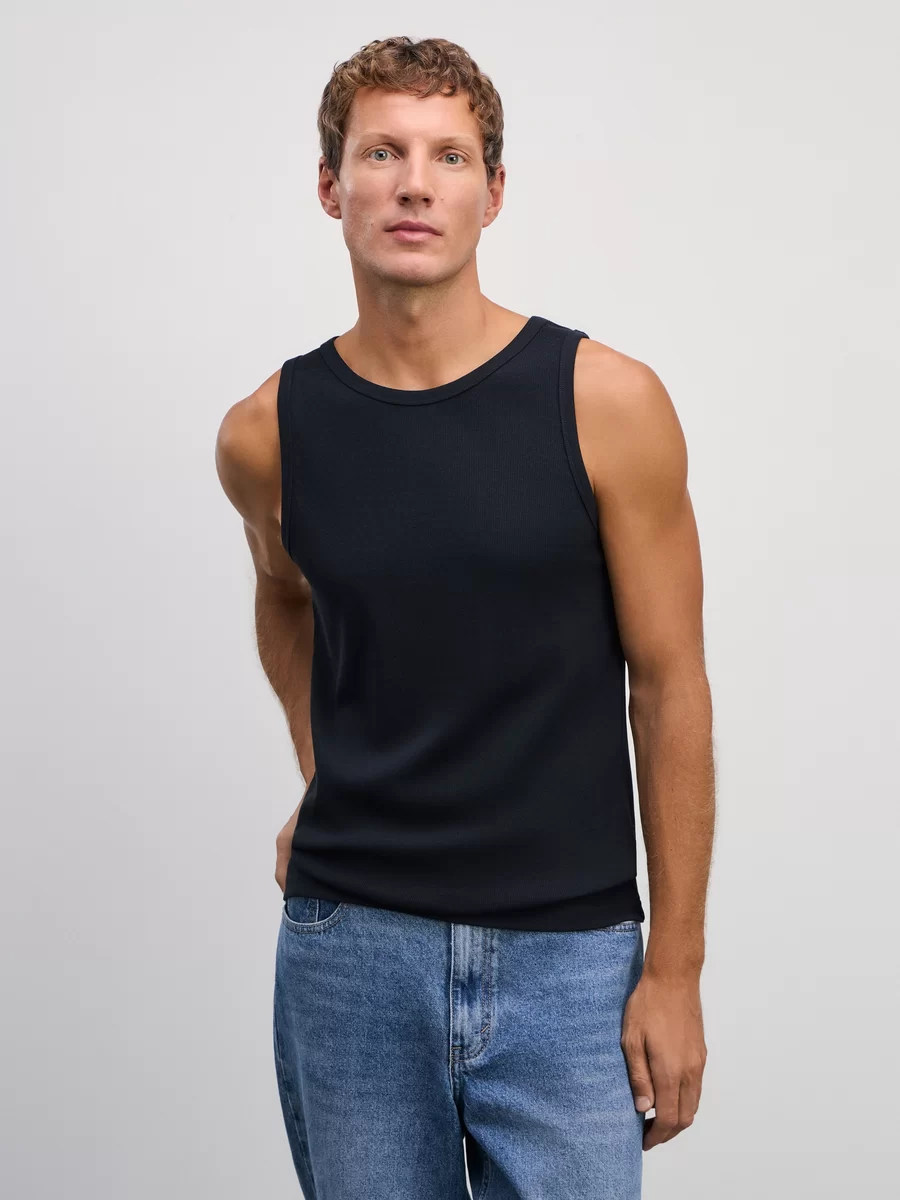 Майка slim fit в рубчик M_TANK1-50 - фото 2