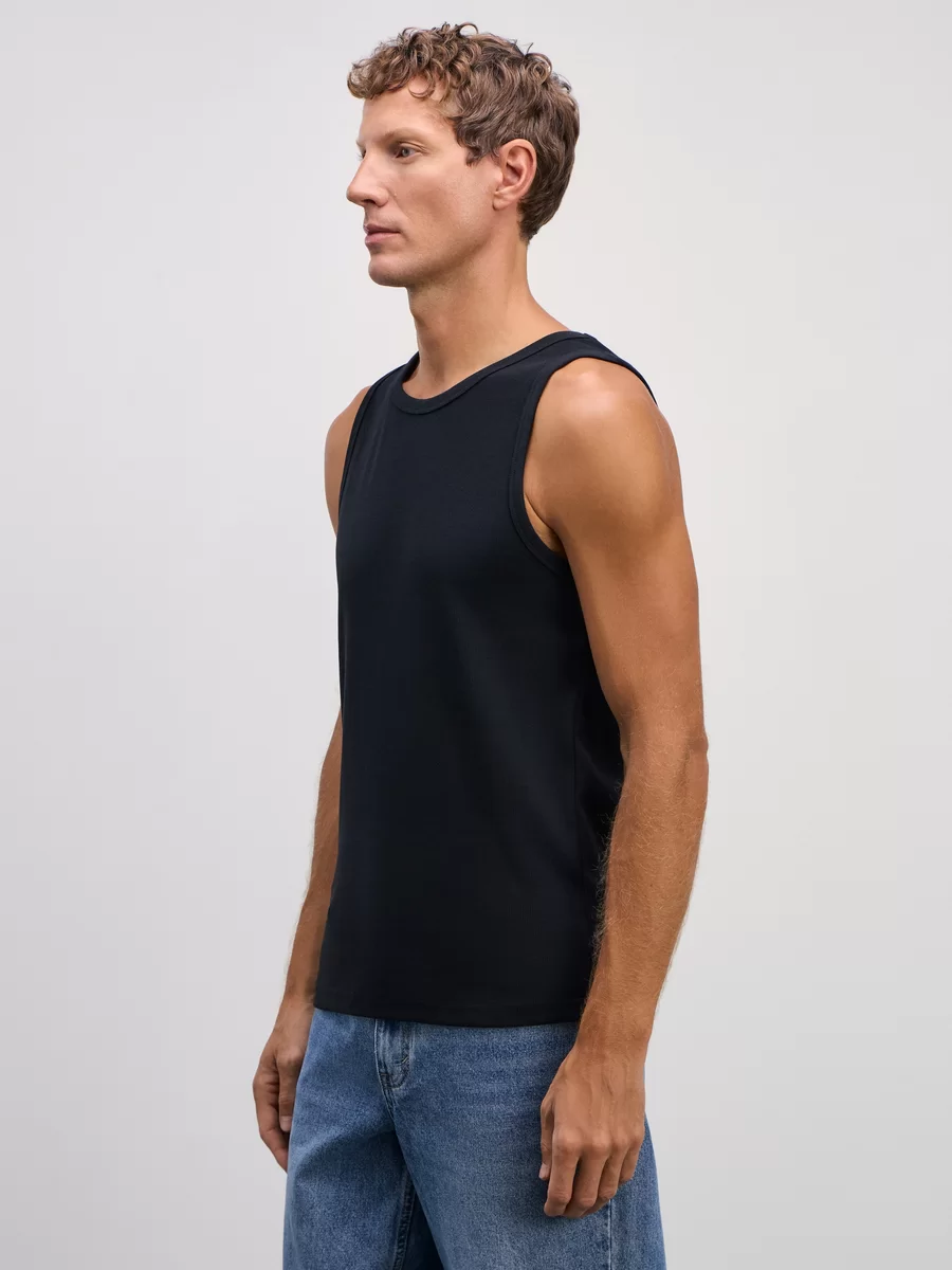 Майка slim fit в рубчик M_TANK1-50 - фото 3