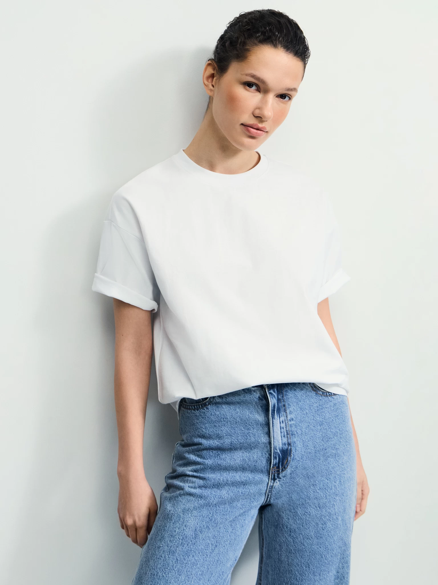 Базовая футболка оверсайз из хлопка OVERSIZE0326-1 - купить в