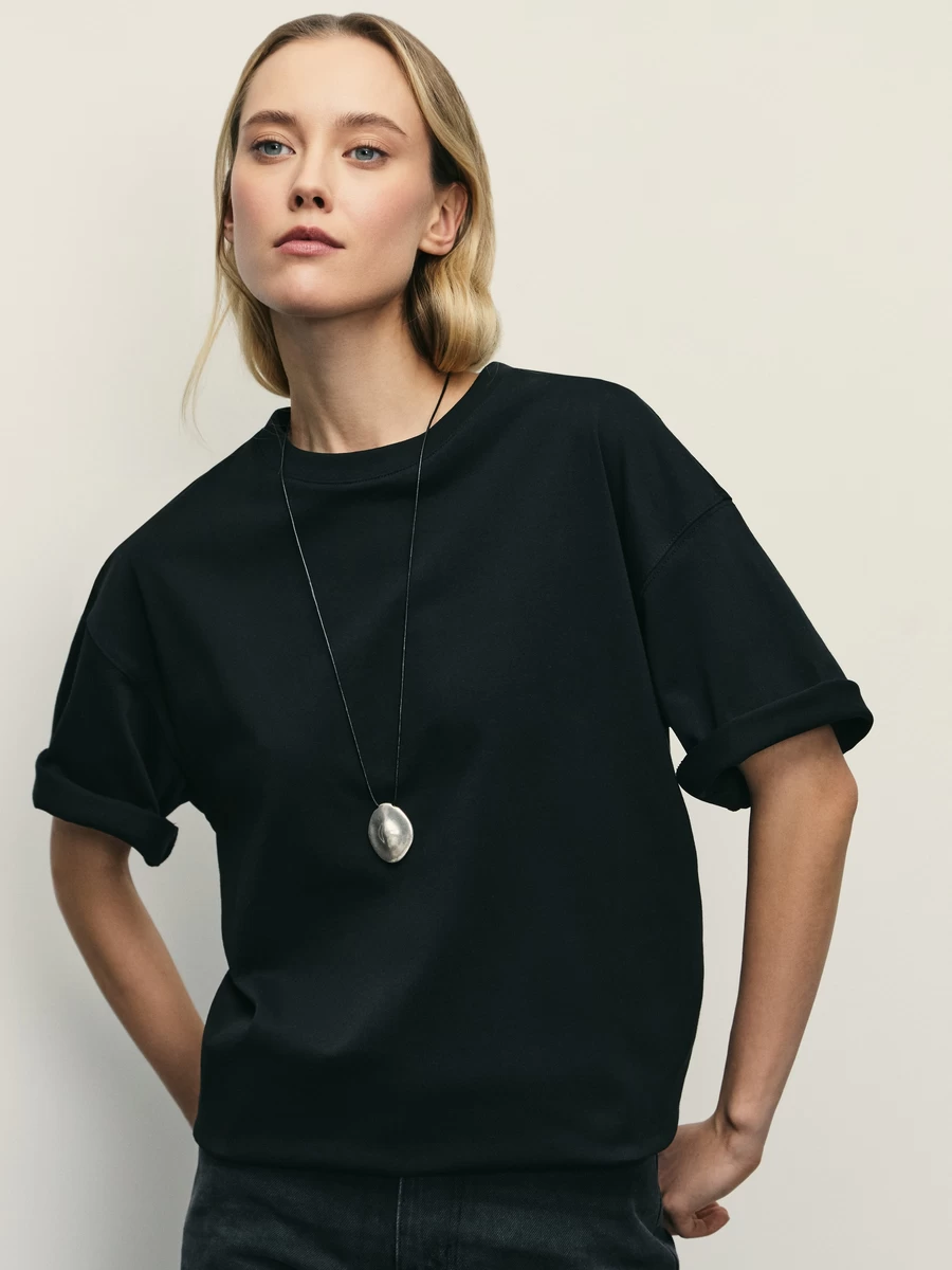 Базовая футболка оверсайз из хлопка W_OVERSIZE4-50 - фото 1