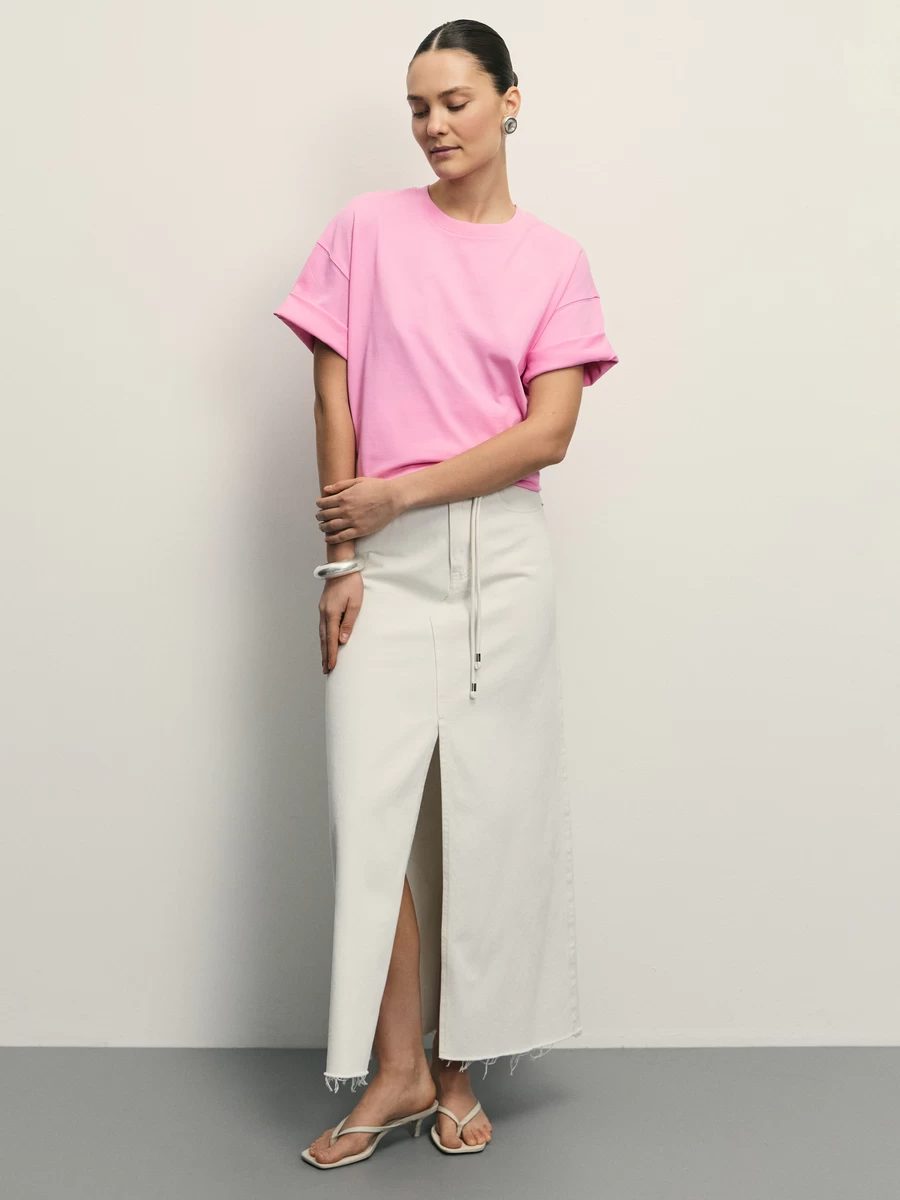 Базовая футболка оверсайз из хлопка W_OVERSIZE5-90 - фото 2
