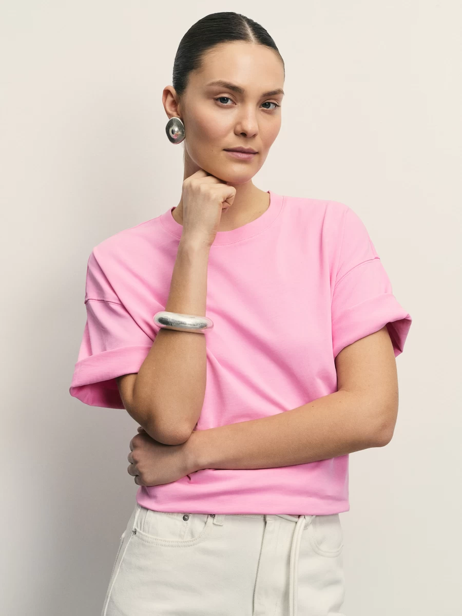 Базовая футболка оверсайз из хлопка W_OVERSIZE5-90 - фото 7