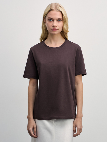 футболка женская Zarina W_REGULAR2-27, размер M (RU 46), цвет тёмно-коричневый футболка женская, W_REGULAR2 - фото 3
