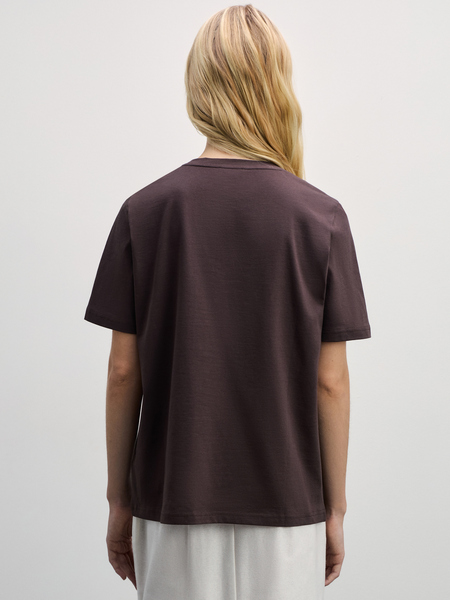 футболка женская Zarina W_REGULAR2-27, размер S (RU 44), цвет тёмно-коричневый футболка женская, W_REGULAR2 - фото 5