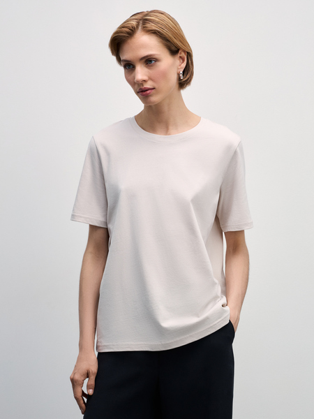 футболка женская Zarina W_REGULAR2-60, размер XL (RU 50), цвет молочный футболка женская, W_REGULAR2 - фото 1