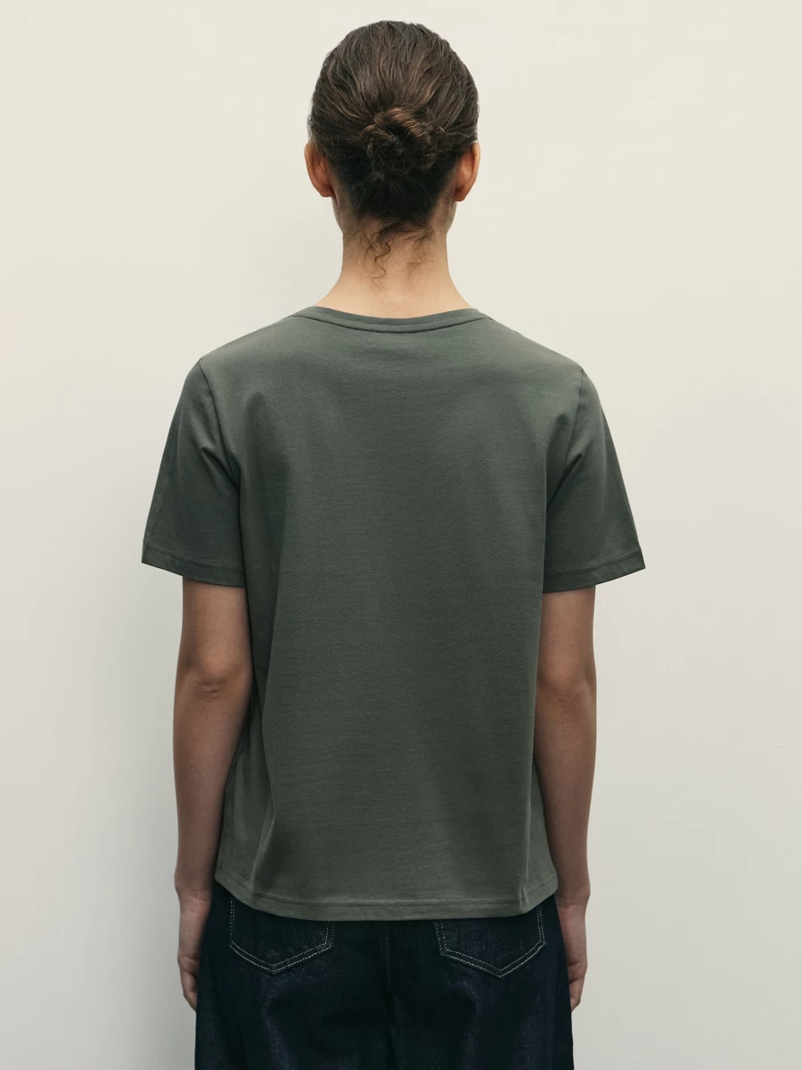 Базовая футболка с V-образным вырезом из хлопка W_V-NECK2-17 - фото 5