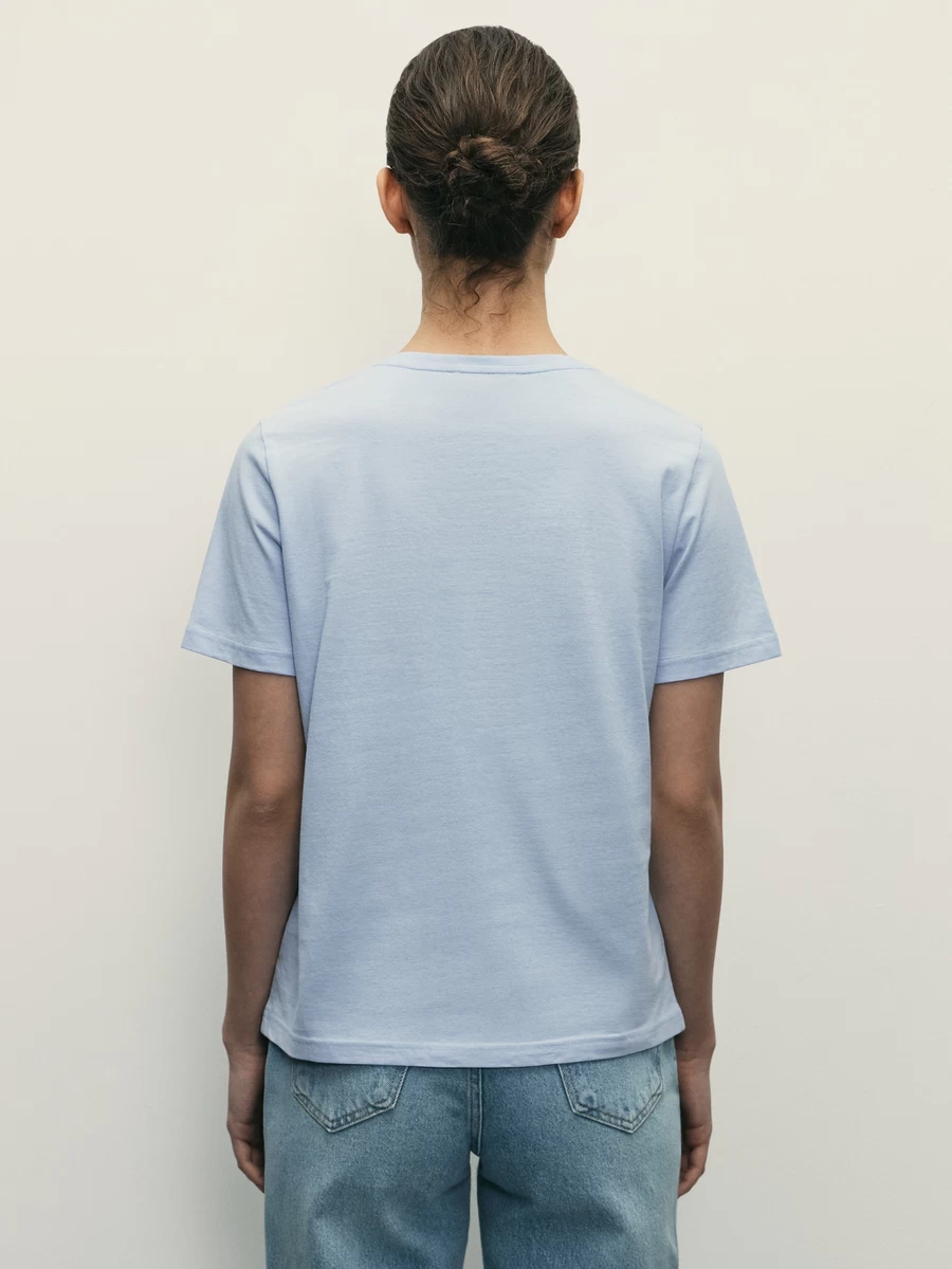 Базовая футболка с V-образным вырезом из хлопка W_V-NECK2-41 - фото 5