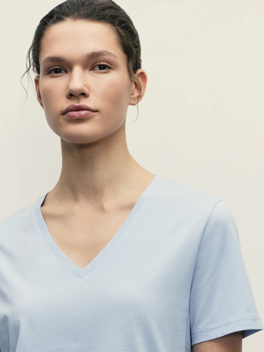 Базовая футболка с V-образным вырезом из хлопка W_V-NECK2-41 - фото 6