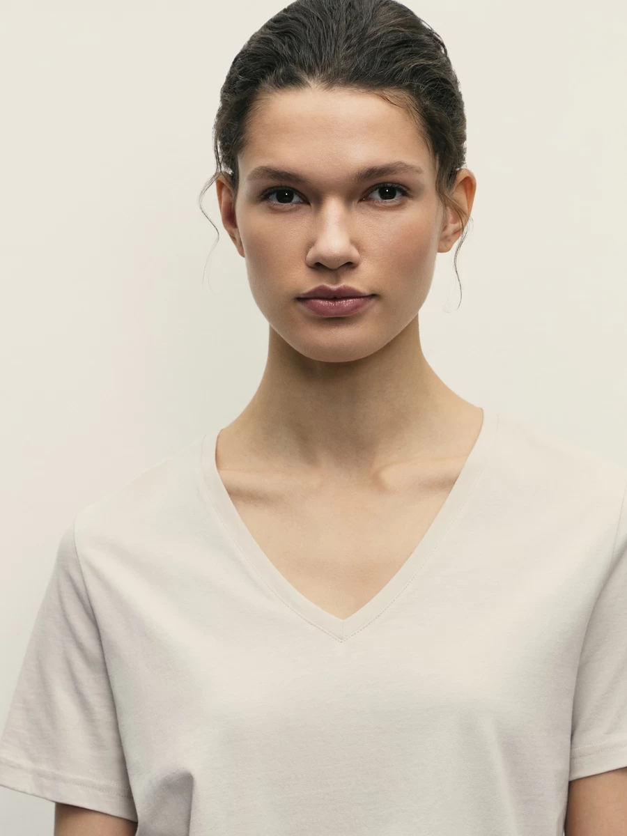 Базовая футболка с V-образным вырезом из хлопка W_V-NECK2-60 - фото 6