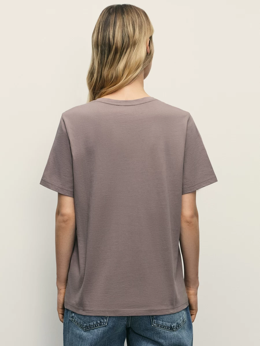 Базовая футболка с V-образным вырезом из хлопка W_V-NECK2-66 - фото 5