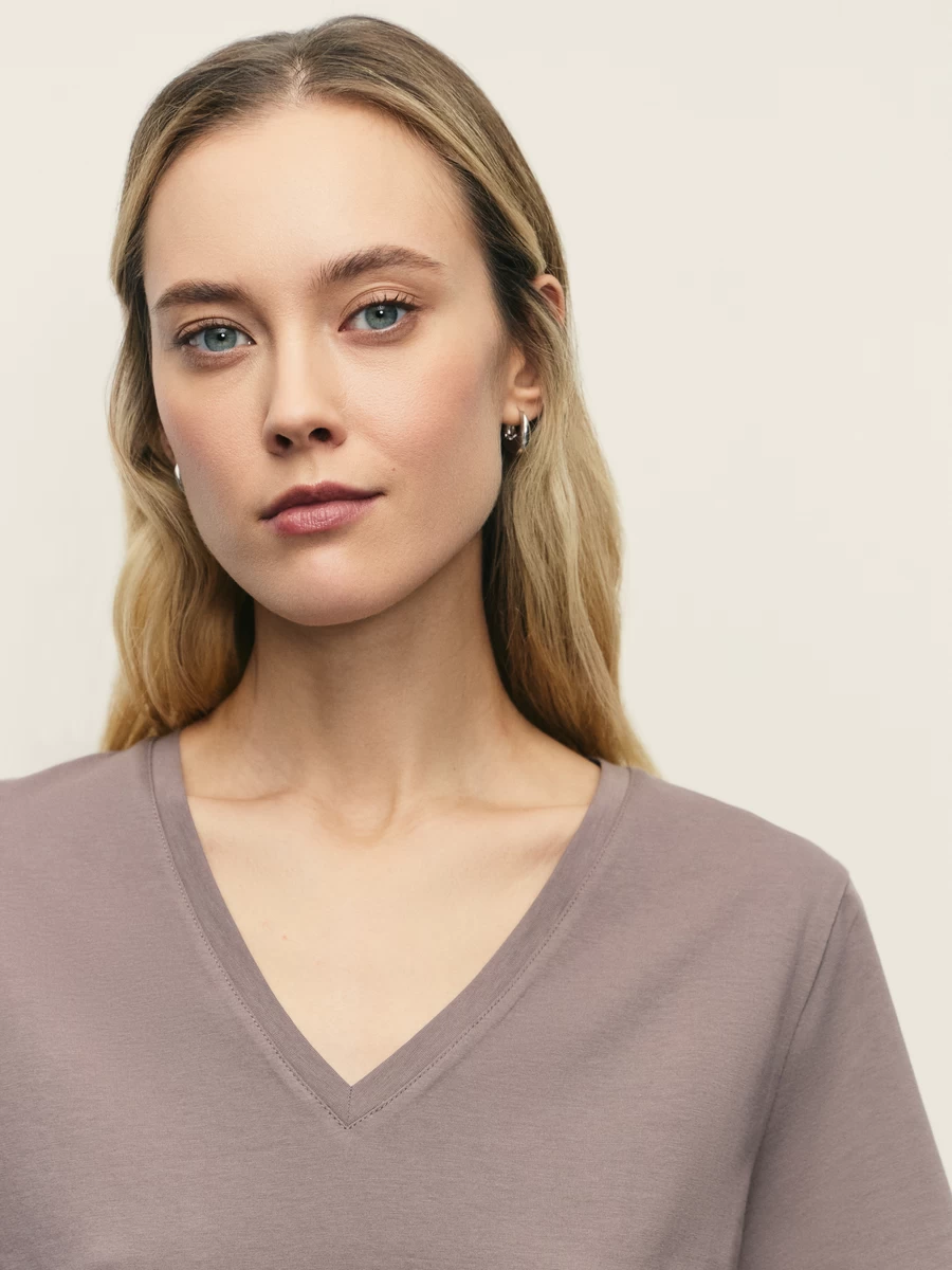 Базовая футболка с V-образным вырезом из хлопка W_V-NECK2-66 - фото 6