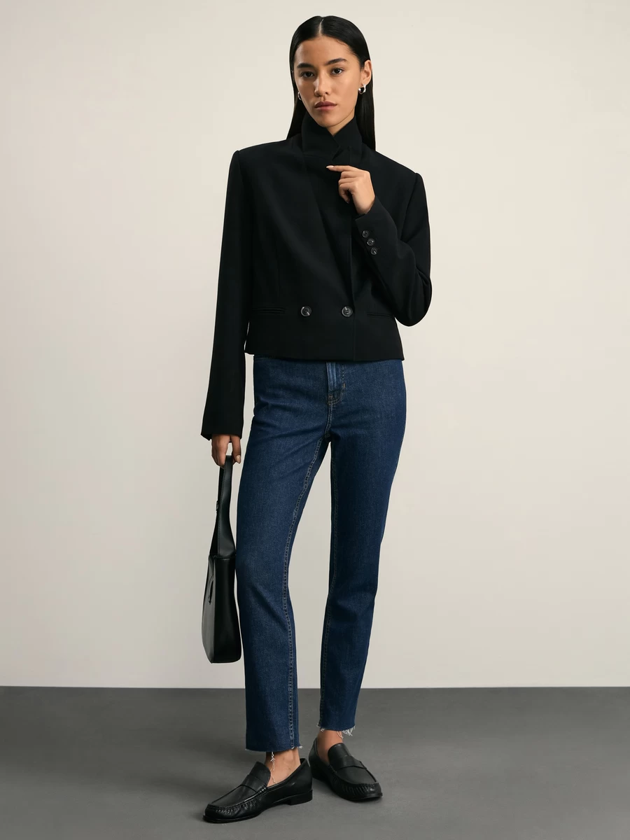 Джинсы slim укороченные