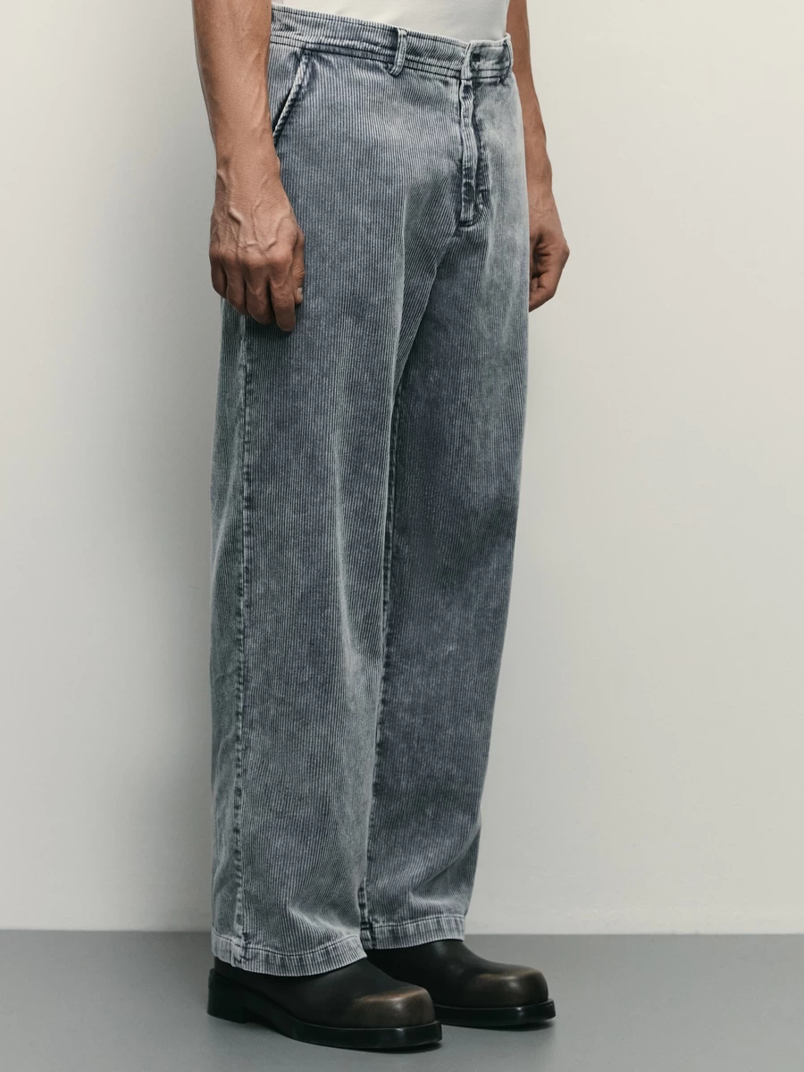 Брюки relax fit с эффектом garment dye ZR2503042102-32 - фото 3