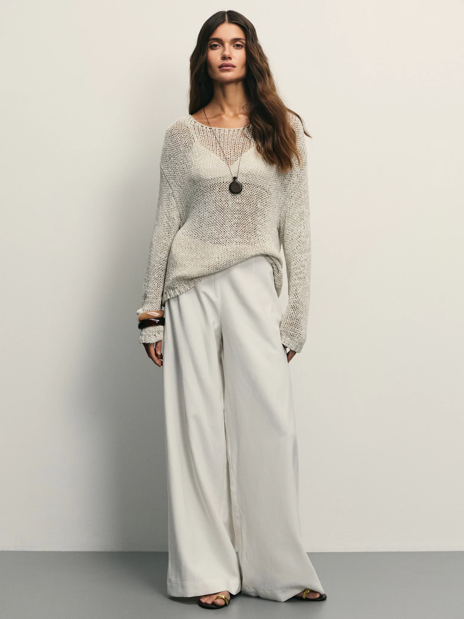 ピコリナ Брюки wide leg из вискозы и льна ZR2505032105-2 - купить в