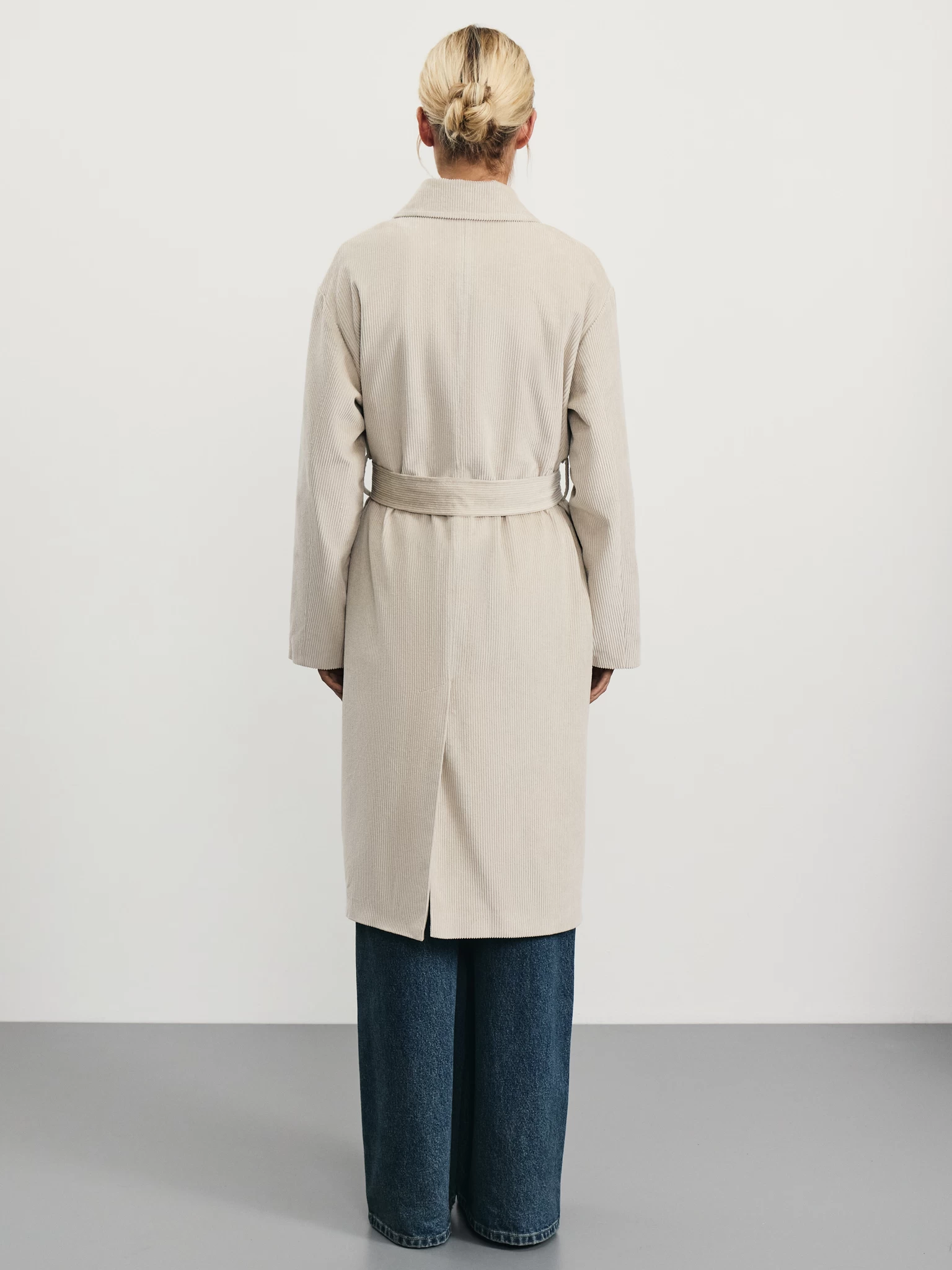 Плащ вельветовый с поясом из хлопка ZR2509102224-63 - купить в