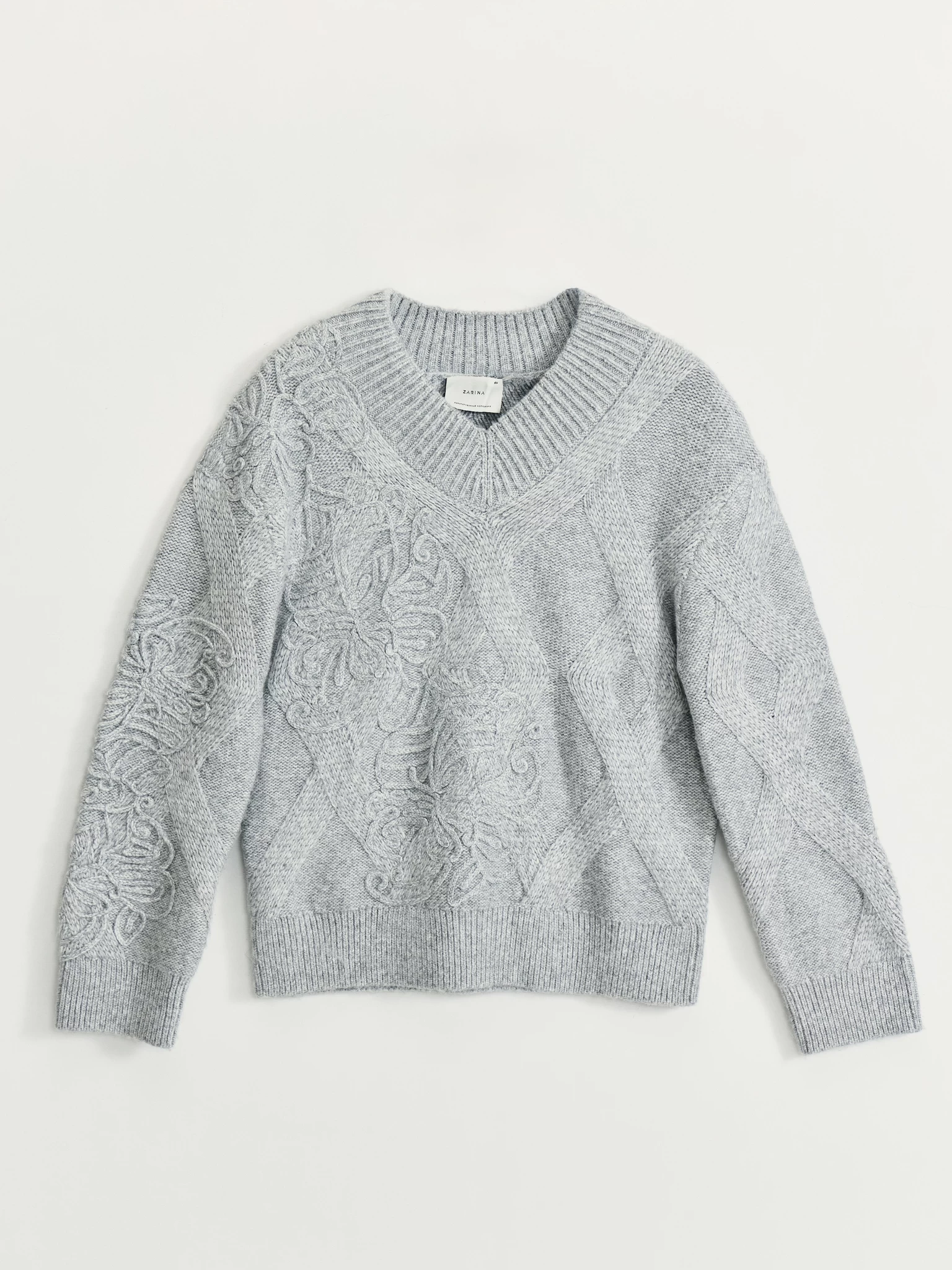 Marin☆*　0331 Джемпер с объёмной вышивкой ZR2510083323-32 - купить в