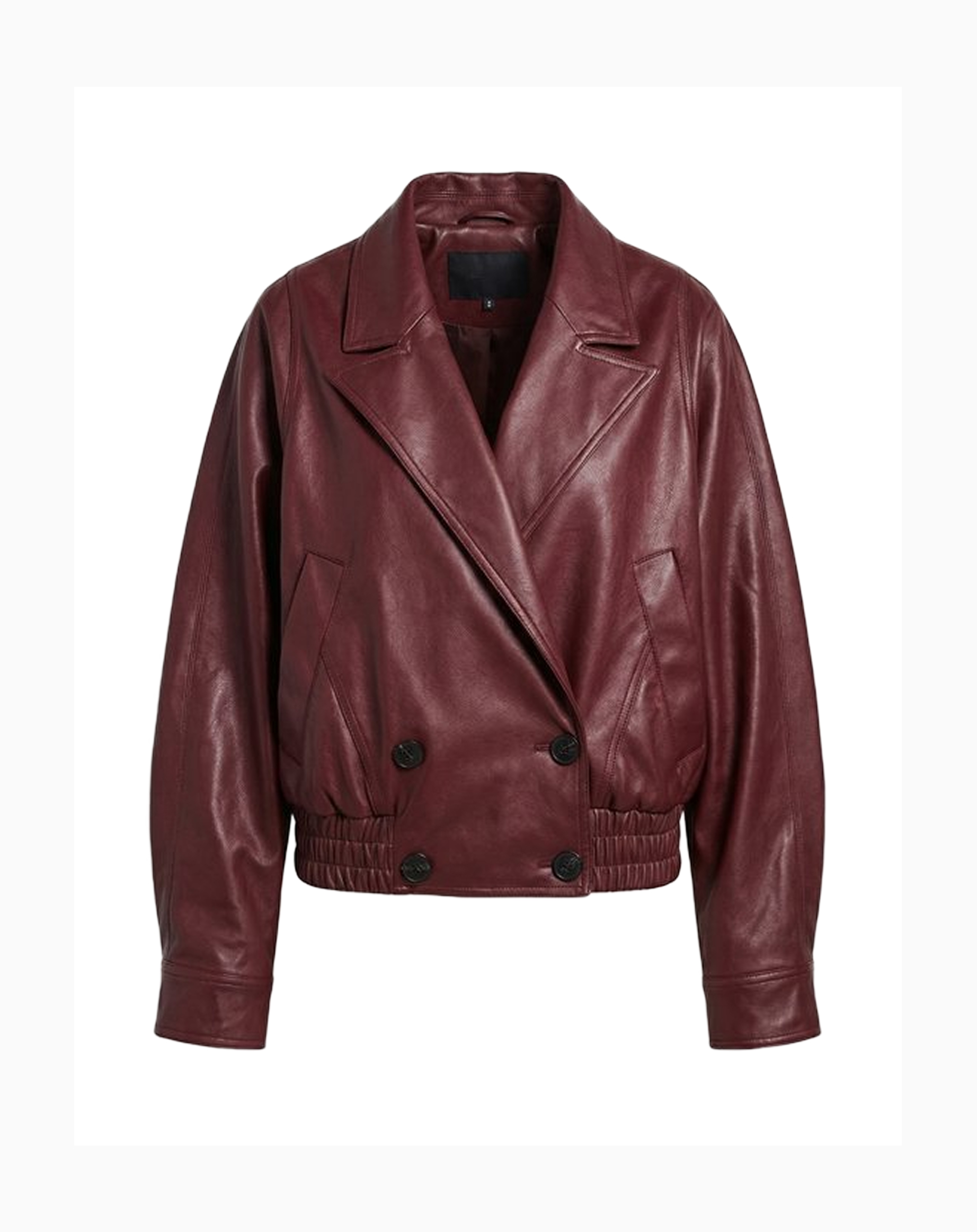 Куртка-бомбер из искусственной кожи с отложным воротником