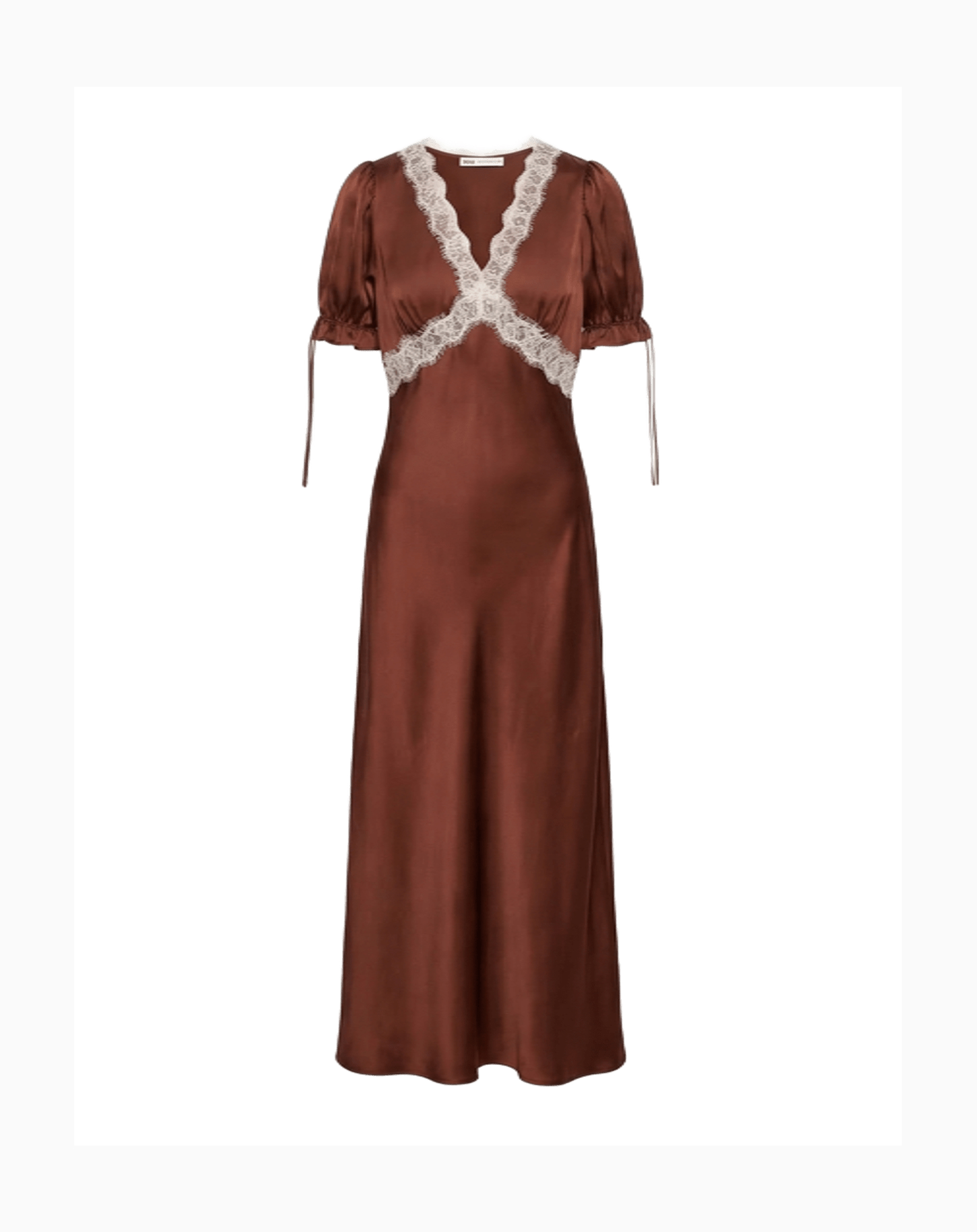 Платье миди из вискозы с кружевом